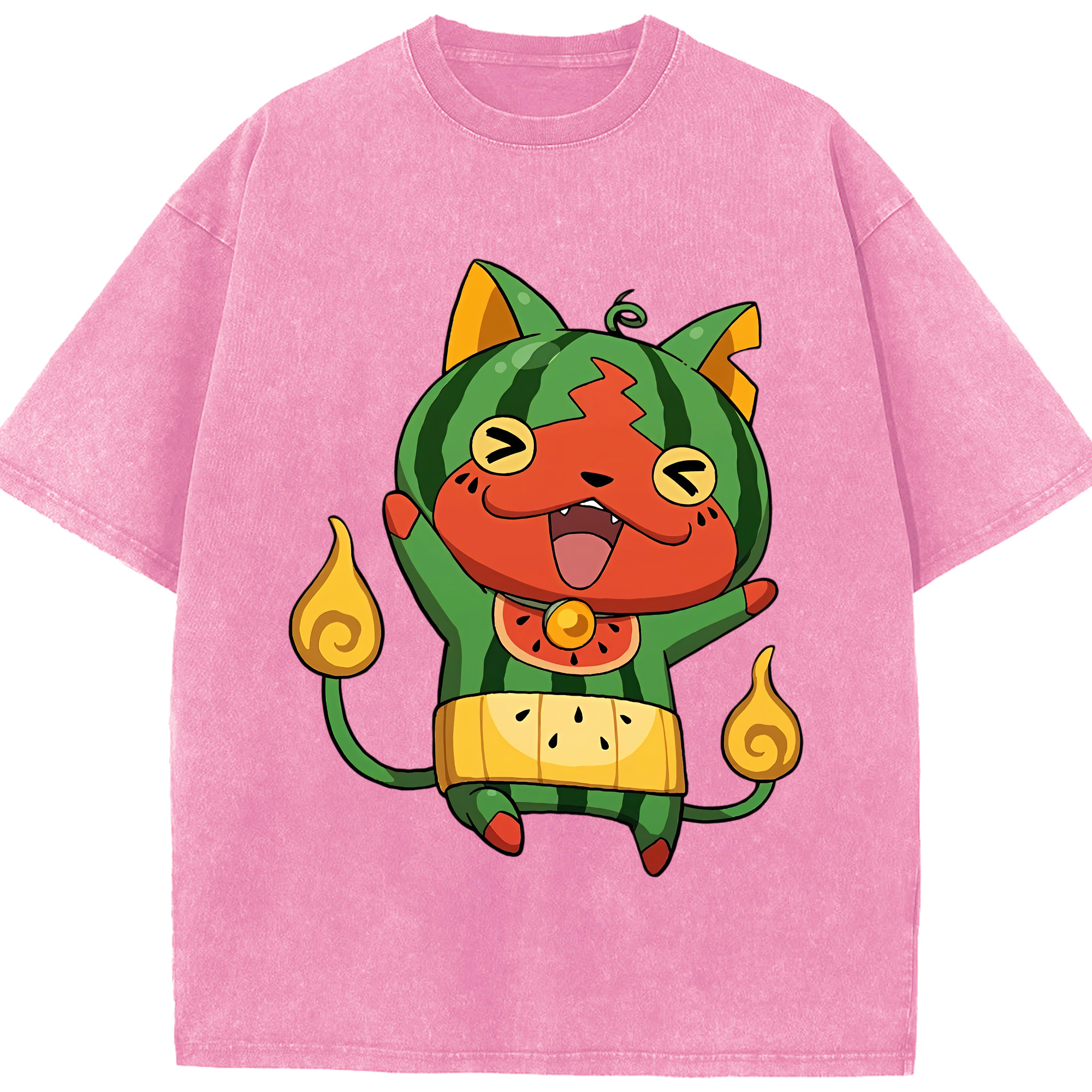 （画像用） 妖怪ウォッチ Yo-kai Watch 綿100% ヴィンテージ風 半袖Tシャツ（フロントプリント）